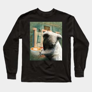 Self-Care Koala Drinking Coffee Long Sleeve T-Shirt